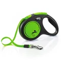 flexi® Neon M Gurt 5 m schwarz/neon-grün, Roll-Leine für Hunde bis 25 kg