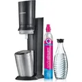 SodaStream Wassersprudler Crystal Vorteilspack inkl. Flasche und Quick-Connect Zylinder, Schwarz - Schwarz