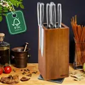 Magnetischer Messerblock ohne Messer 360° drehbar Magnet Messerhalter aus Akazienholz Hochwertiger Messerblöcke Küchenmesser Organizer
