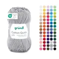 Gründl Wolle Cotton Quick uni - dünne Wolle zum Häkeln - Strickgarn - Häkelgarn - Glänzend und hautfreundlich - 100% Baumwolle - 1 Knäuel 50 g / 125 m - Nadelstärke 3-4 - mittelgrau