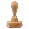 Personalisierbarer runder Holzstempel Ø 60mm mit eigenem Text und Logo - Stempel aus Holz selbst gestalten - optional mit Stempelkissen