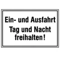 SafetyMarking Hinweisschild Ein- und Ausfahrt Tag und Nacht freihalten