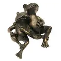 Ubbink Polystone-Wasserspeier zwei Frösche, ca. B25,5/H20/T19 cm, Kupfer, Grau, Blau