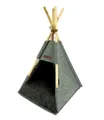 Spetebo Tierhaus Tipi Tierzelt in grau - 80 x 44 cm, Haustier Zelt aus Holz und Filz