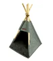Tipi Tierzelt aus Filz & Holz - Haustier Katzen Hunde Zelt Schlafplatz Kissen