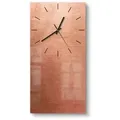 DEQORI Wanduhr 'Kupferplatte mit Kratzern' (Glas Glasuhr modern Wand Uhr Design Küchenuhr) braun|rosa 30 cm x 60 cm