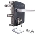 LOCINOX Drehtorschloss LAKQ8080 U2, Antrhranzitgrau RAL 7016, für 80 bis 100 mm Rahmenprofile - Gartentorschloss, Flügeltorschloss, kastenschloss mit zylinder zum aufschrauben, Gartentürschloss