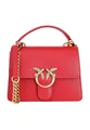 Pinko Damen Love One Top Handle Mini Light Kalbsleder Seide Tasche, R30q_Rot-Antik-Gold