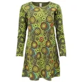 Guru-Shop Midikleid Hippie Minikleid Boho chic, Tunika - grün alternative Bekleidung grün M