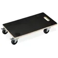 Relaxdays 4 x Transportroller mit Bremse 400 kg Hellbraun,Schwarz