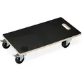 Relaxdays - 4 X Transportroller Mit Feststellbremse, 400 Kg, Lenkungsrollen, Anti-rutsch-belag, Hxbxt: 11,5 X 58 X 30 Cm, Schwarz