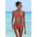 Triangel-Bikini BUFFALO "Romance", Damen, Gr. 34, Cup C/D, rot, Polyamid, strukturiert, unifarben, Bikini-Sets, mit modischer Struktur