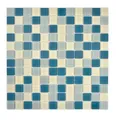 Mosani Mosaikfliesen Quadratisches Glasmosaik Crystal mix weiß silber glänzend