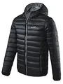 Black Crevice Herren Steppjacke I wind- & wasserabweisende Herren-Jacke I Steppjacke mit Kunstfaserfüllung I Steppjacke mit Kapuze, schwarz/silber, 58