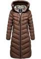 REPUBLIX Damen Gefütterte Winter Jacke Mantel Parka mit großer Kapuze RJ-8025 Braun M