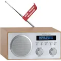 Bennett & Ross DAB-258 NT Vikedal DAB+/FM Digitalradio - Bluetooth Streaming vom Smartphone - USB MP3 Player und AUX - Dual Wecker mit Snooze und Sleep-Timer - LCD-Display - Natur