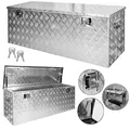 trucky Truckbox, Deichselbox Aluminium, Anhängerbox 15 Größen, Werkzeugkiste mit Schloss und Schlüssel, stabil und wasserdicht, Boxentyp:D210 (129 x 39 x 45 cm)