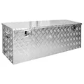 Trucky Truckbox aus Aluminium, Modell D210, 129x39x45 cm, Abschließbar, Robustes Riffelblech, Deichselbox Für Werkstatt, Auto, Hobby Alu Kiste Anhängerbox