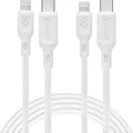 Spigen Kabel DuraSync MFi USB-C / Lightning 2-Pack 100 cm - biaÅy (1 m, USB 3.2 Gen 1) (26905-0)