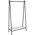 Kleiderständer, Schwarz, Metall, Kunststoff, 92.5x153x33.5 cm, standfeste Füße, Garderobe, Garderobenständer