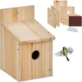 Relaxdays Nistkasten Bausatz 6-teilig Tannenholz Natur Mit Türverriegelung 23 cm x 14 cm x 18 cm 560 g