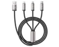 TECH PROTECT USB-Kabel, USB-A, USB-C, Micro-USB, Lightning (100 cm), 3in1 Ladekabel mit iPhone kompatiblem Anschluss