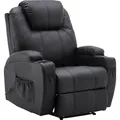 MCombo Elektrisch Massagesessel Relaxsessel Fernsehsessel Liegefunktion Heizung 7061BK - Schwarz