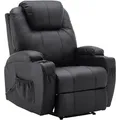 M Mcombo Elektrisch Relaxsessel Massagesessel Fernsehsessel Liegefunktion Vibration Heizung 7061 Neues Modell (schwarz-kunstleder)