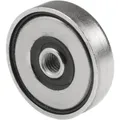Topfmagnet (Neodymmagnet), Magnet mit Innengewinde M5 ø 25mm, vernickelt