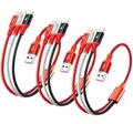 ASICEN 3 in 1 USB ladekabel, [3Stück, 35cm] Multi Micro USB Kabel, Mehrfach Ladekabel 3 in 1 Schnellladekabel mit IP/Micro USB/Typ C für iPhone16/15/14/Tablets/Samsung Galaxy/LG/Pixel/OnePlus