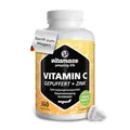 Vitamin C Gepuffert 1000 mg mit 20 mg Zink, 360 Tabletten, vegan, pH-neutral, magenschonend, frei von Säure und optimal bioverfügbar, Supplement ohne Zusatzstoffe, Made in Germany