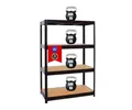 PROREGAL Schwerlastregal Dino 180x120x60 cm Fachlast 600kg Schwarz, Garagenregal, Lagerregal, Steckregal, Kellerregal