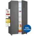 Exquisit Side-by-Side Kühlschrank, 442 L, No-Frost,SBS546-040D anthrazit