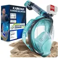 KAIMANA Tauchermaske NEUHEIT- Schnorchelmaske für Erwachsene inkl. Tragetasche, (Vollgesichtsmaske Tauchmaske), geprüfte CO2 Sicherheit - Tauchermaske Erwachsene grün S/M (bis 1,60m)