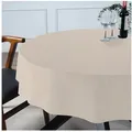 ANRO Tischdecke Hochwertig Tischwäsche mit Beschichtung (Einzelstück 1-tlg), Premium TEFLON und 2-Fache Acryl Beschichtung beige Rund | Ø 140 cm x 140 cm x 140 cm