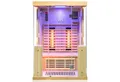 Dewello Infrarotkabine KINGSTON Wärmekabine, für bis zu 2 Personen, 4 Vollspektrumstrahler, BxTxH: 130 x 105 x 190 cm, (Farblichttherapie, Ionisator mit Ozondesinfektion und Aromatherapie, Multimedia und zusätzlich USB-Anschluss & Bluetooth möglich) Sauna aus Hemlock-Tannenholz, leichter Aufbau dank Stecksystem