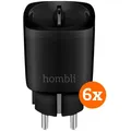 Hombli Slimme Stekker Zwart 6-Pack (42501644)