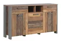 Sideboard CLIF 3 Türen 2 Schubladen Optik: Old Wood Vintage von Forte