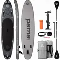 PEME Stand Up Paddle Board - Dark Sky - 350 cm - Dopple Paddel und komplette Zubehöre, SUP, Surfboard aufblasbar- Grau & Schwarz