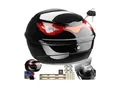 tectake® Motorradkoffer, Volumen 22 l, für Mofas, Roller, Motorräder und Quads, großer Reflektor