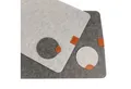 Macosa Home Platzset 4er Set Filz grau mit Leder Applikation 33x45 cm, modern abwischbar Tischdeko Tischmatte Platzmatte