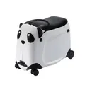 Berwin Panda Adventure Kinder Reisekoffer Trolley Kindertrolley Handgepäck Koffer mit Rollen und Sitz Schwarz