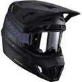 Leatt 7.5 V24 Stripes Motocross Helm mit Brille, schwarz-grau, Größe M für Männer