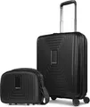 REDOLZ Essentials 14 Trolley Set 2-teilig ( S Exp. + Beauty Case ) Black Metallic schwarz 54cm