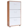 DeubaXXL DE Schuhschrank Buche/Weiß 115x60x24cm 100480