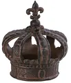 Dehner Dekofigur Krone, nostalgisch, ca. 15 x 15 x 17 cm, Gusseisen, edelrostfarben, Rostbraun