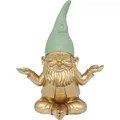 Design Deko Figur Zwerg Meditation, Gold/Grün, Deko Objekt, Dekoration für Ga...
