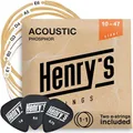 Light Gitarrensaiten Westerngitarre 10-47 - Brillante Klangqualität Westerngitarre Saiten - Phosphor Bronze 6+1 Saiten Set & 3 Plektren - Western Gitarrensaiten Stahl - Acoustic Guitar String Light
