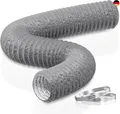 HG Power 75mm Abluftschlauch, 5m Flexibel PVC Alurohr Lüftungsschlauch 