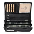 Benthill Portemonnaie Damen Leder - Hochwertige weiche Vintage Echtleder Damen Geldbörse mit RFID Schutz - Grosse Damenbörse lang - Frauen Portmonee inkl. Geschenkbox, Farbe:Schwarz